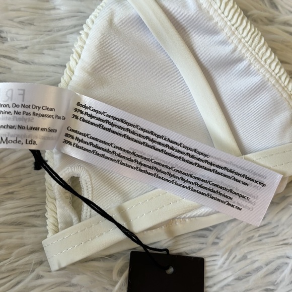 Free Society mix and match scrunch triangle bikini top in ivory size XS - Picture 12 of 15